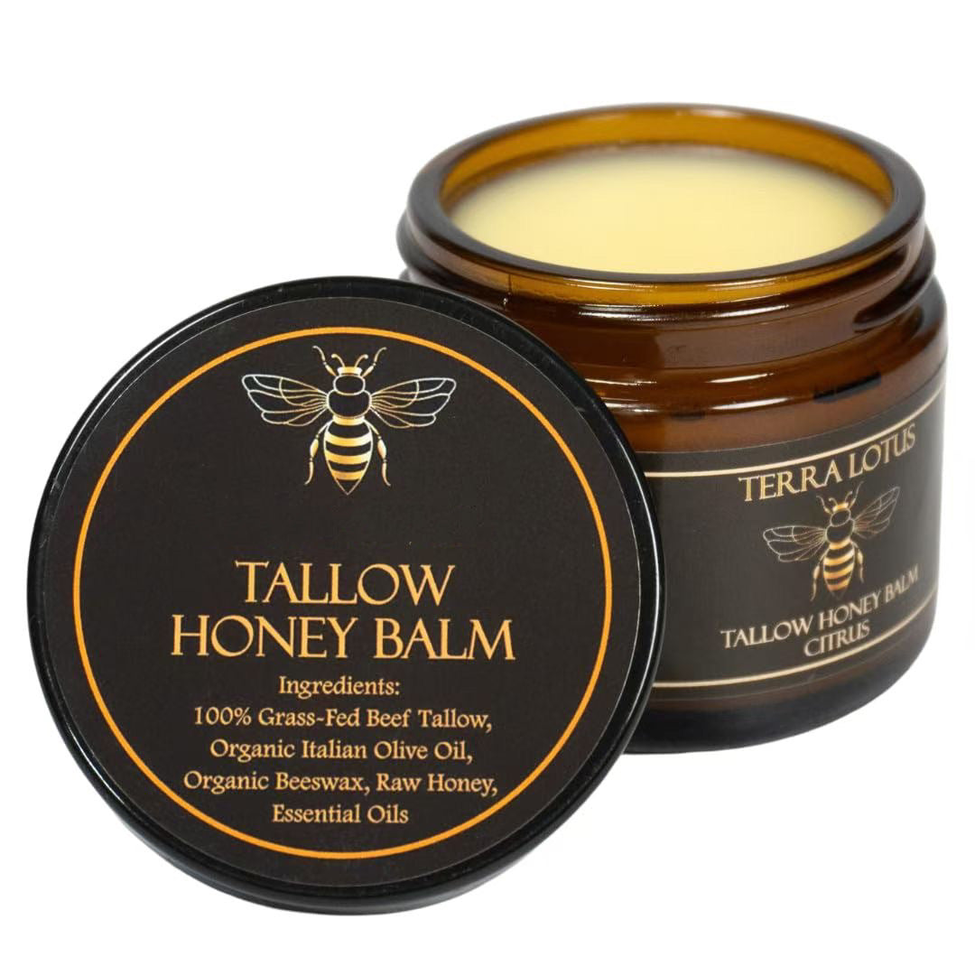 Skin care products: T-face cream, Monroe Cream, honey and beef tallow