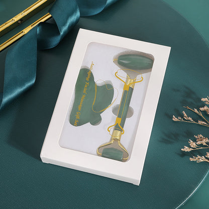 Double Head Jade Facial Roller and Gua Sha Massage Tool