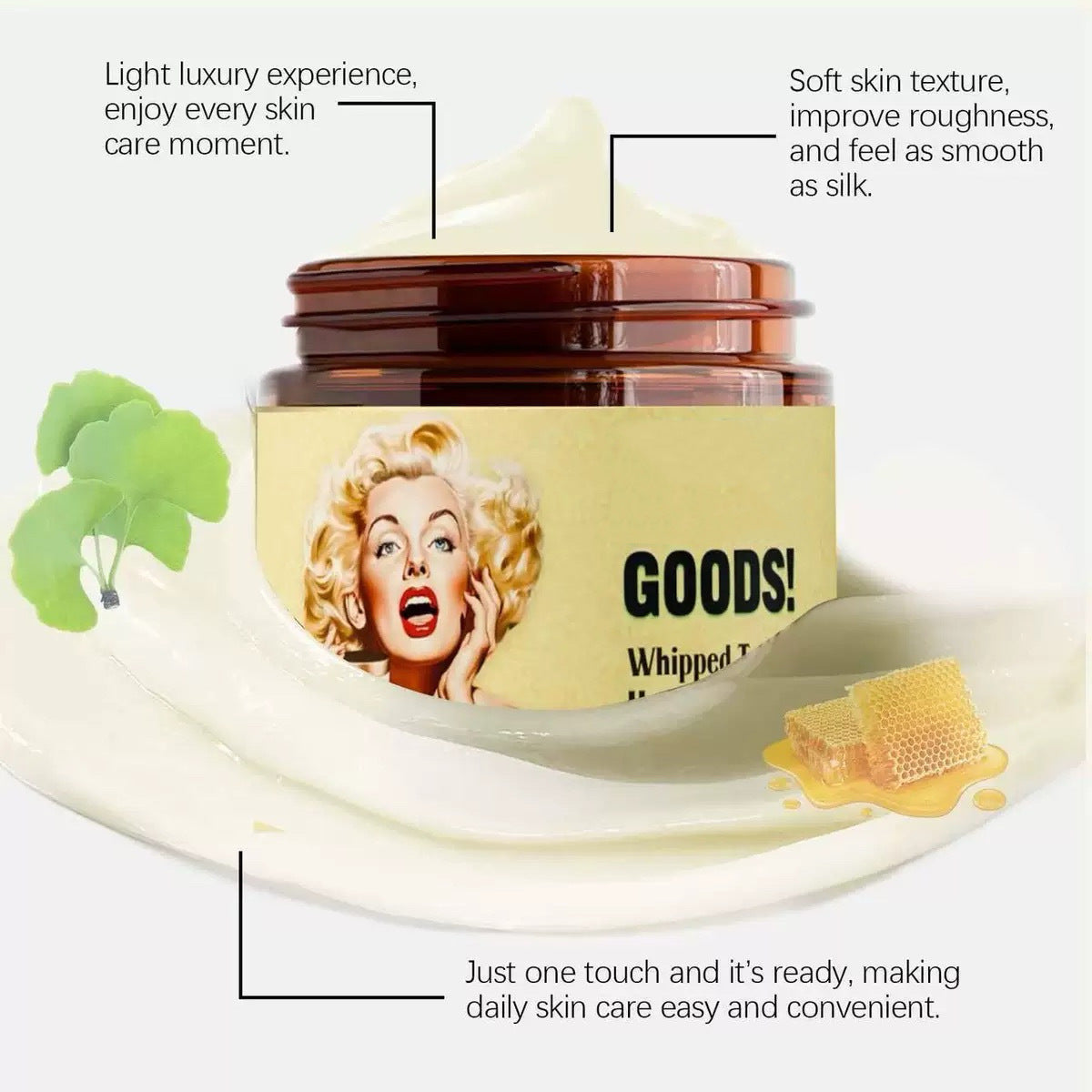 Skin care products: T-face cream, Monroe Cream, honey and beef tallow